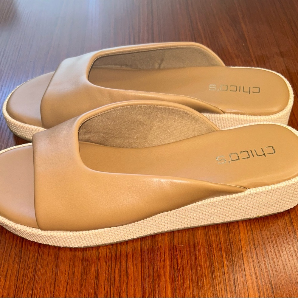 Chico's Tan Mules with Versatile Minimalist Design